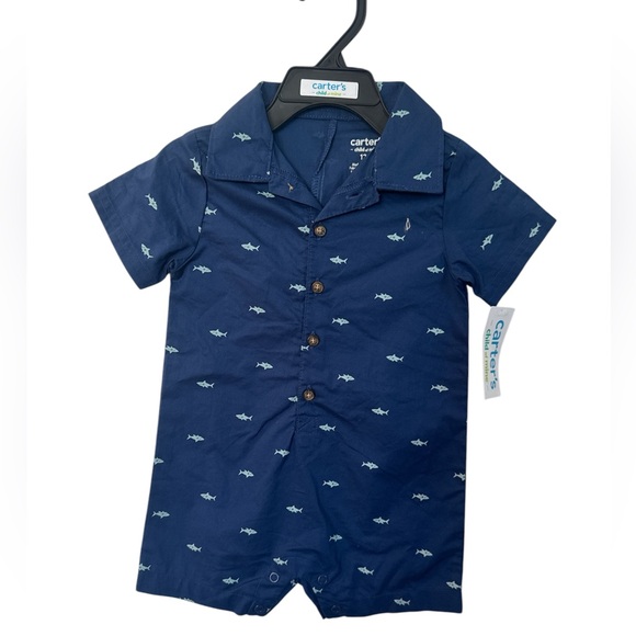 Carter's Other - Carter's Navy Shark Print Romper 12m